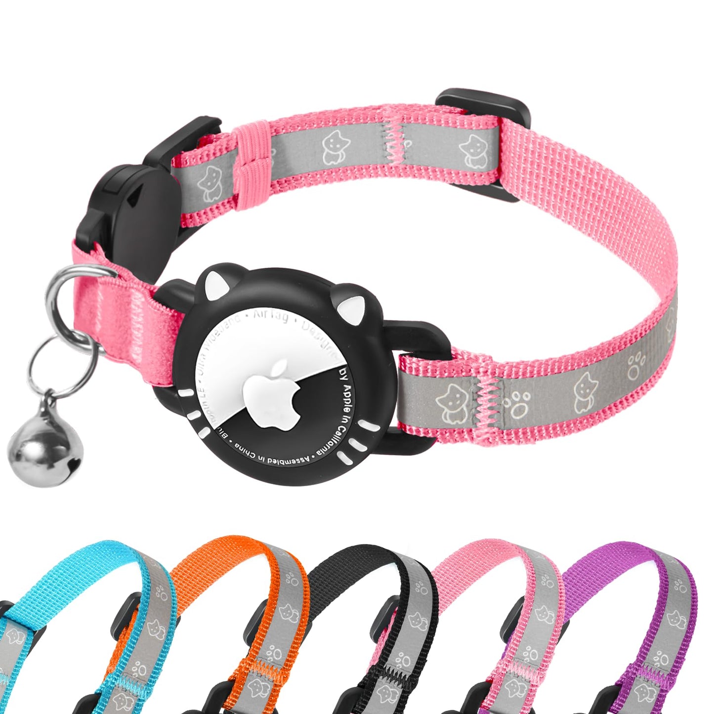 AgoumLux Airtag Reflective Cat Collar